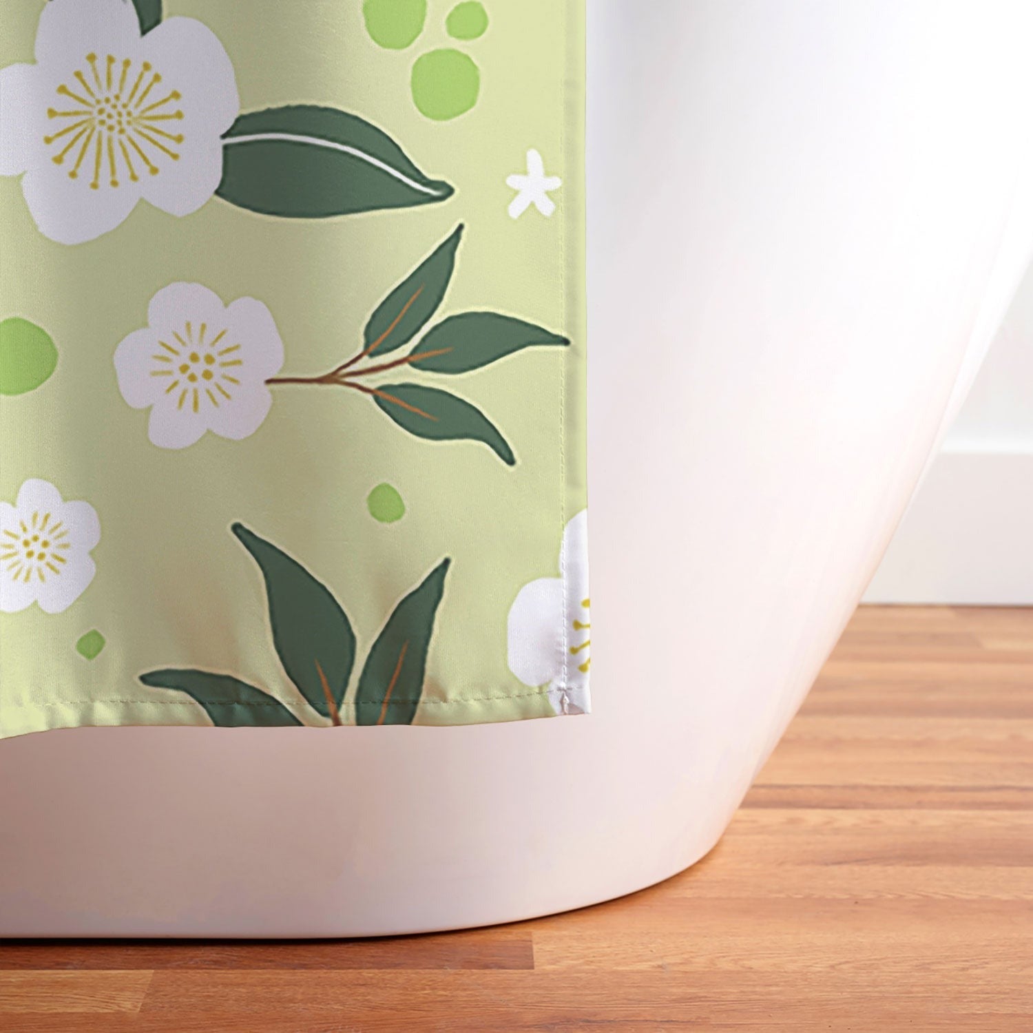 Design by Spark Matcha Tea Florals Shower Curtain