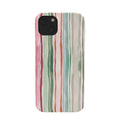 Ninola Design Botanic Retreat Watercolor Stripes Green Orange Red Phone Case