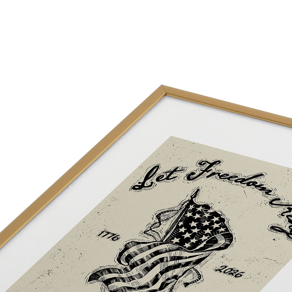 DENY Designs Let Freedom Ring Block Metal Framed Art Print