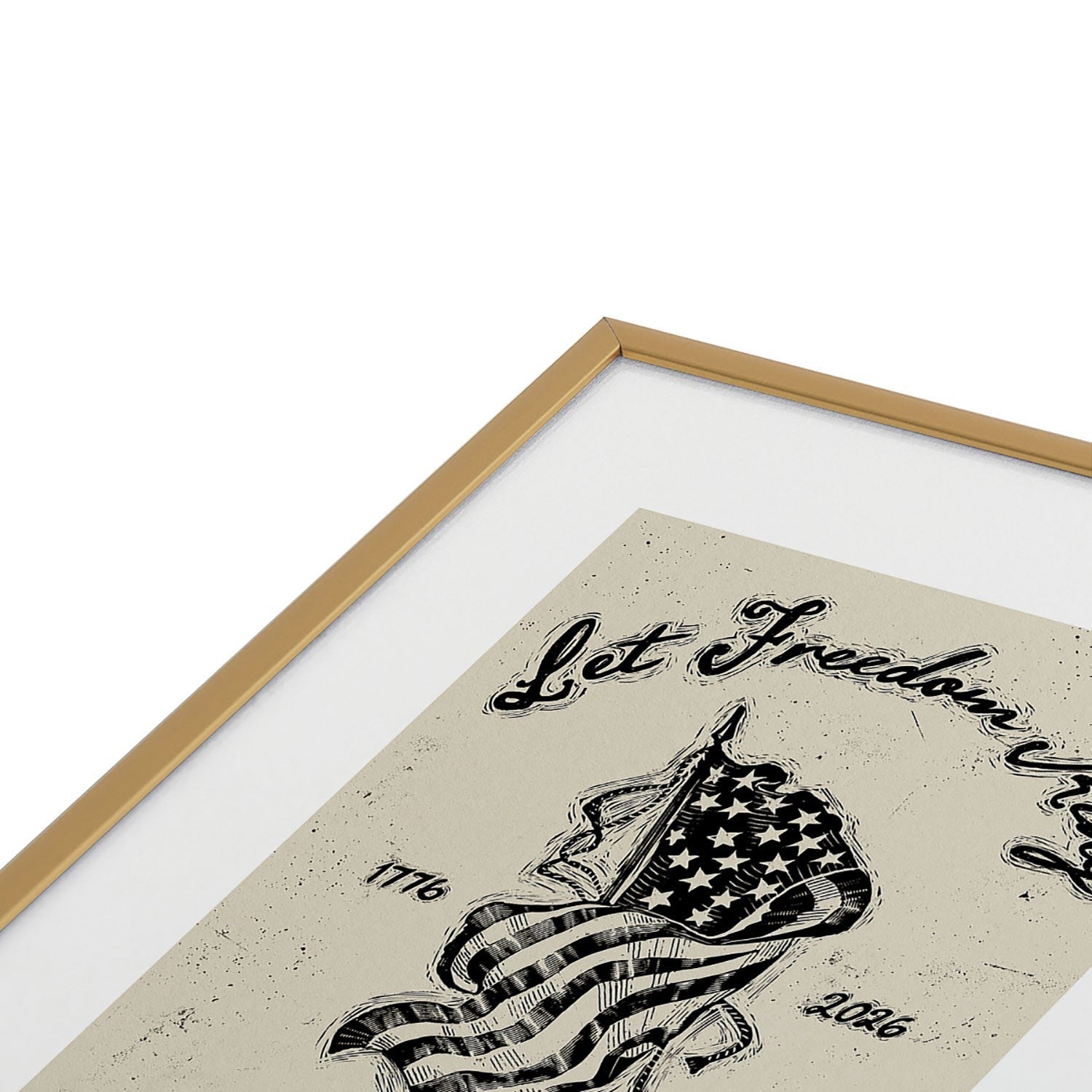 DENY Designs Let Freedom Ring Block Metal Framed Art Print