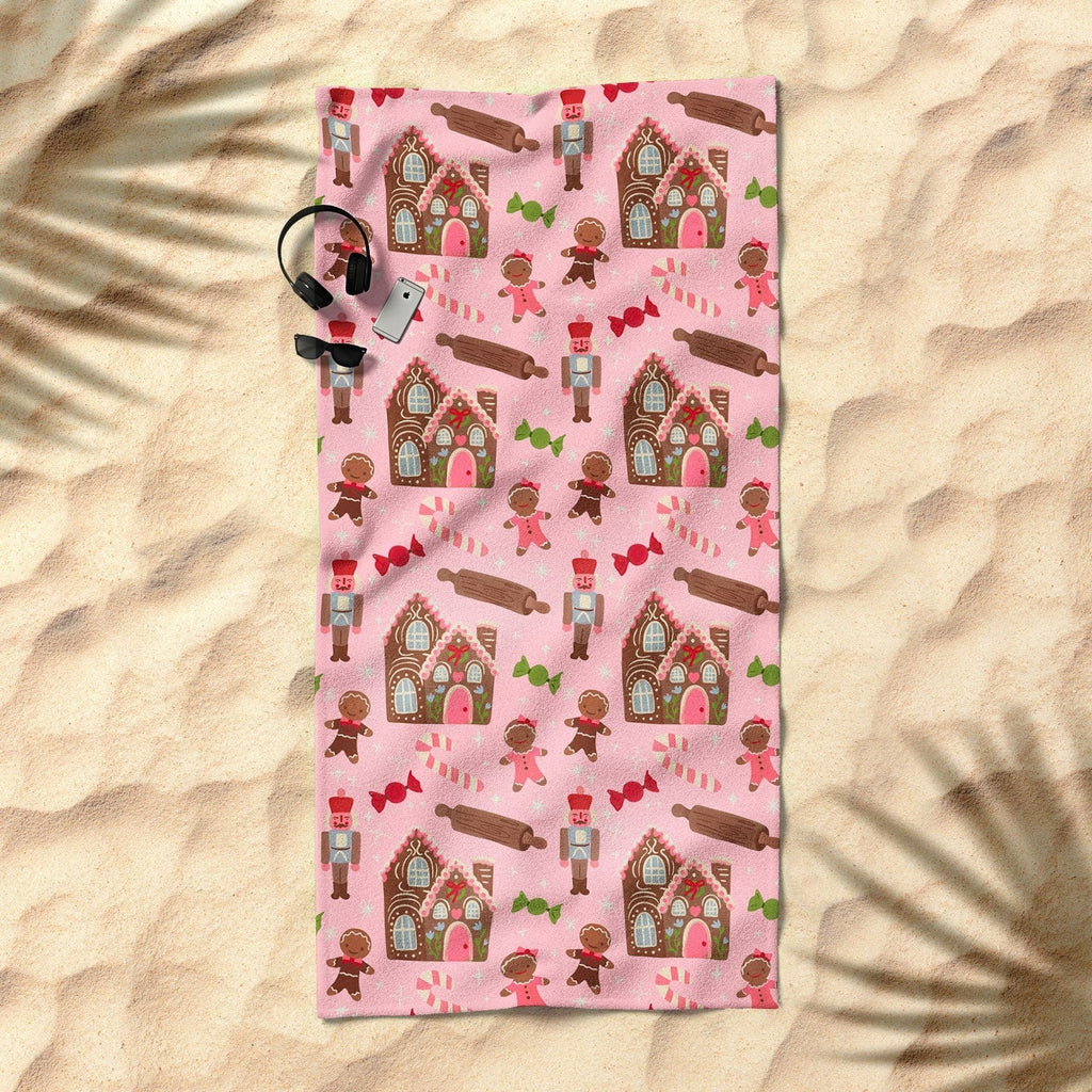 carriecantwell Sweet Christmas Holidays Beach Towel