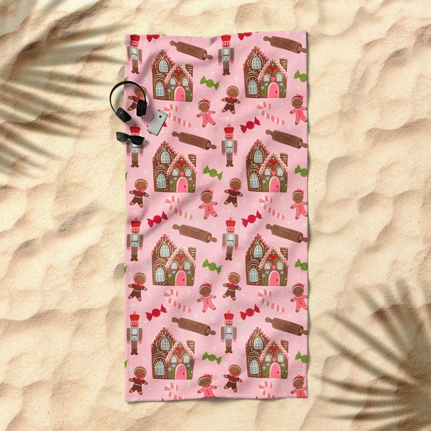 carriecantwell Sweet Christmas Holidays Beach Towel