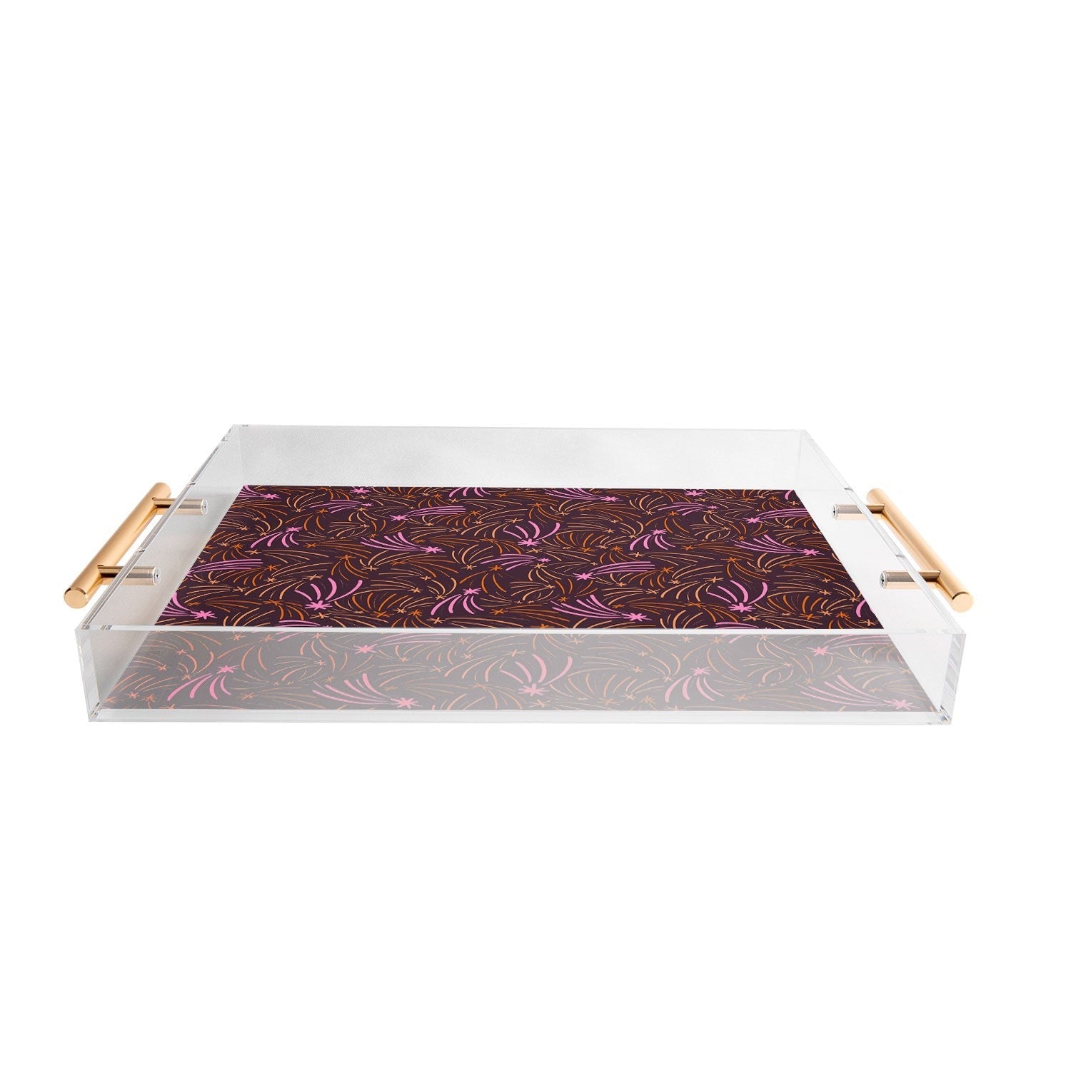 Little Om Pattern Shooting Stars plum Acrylic Tray