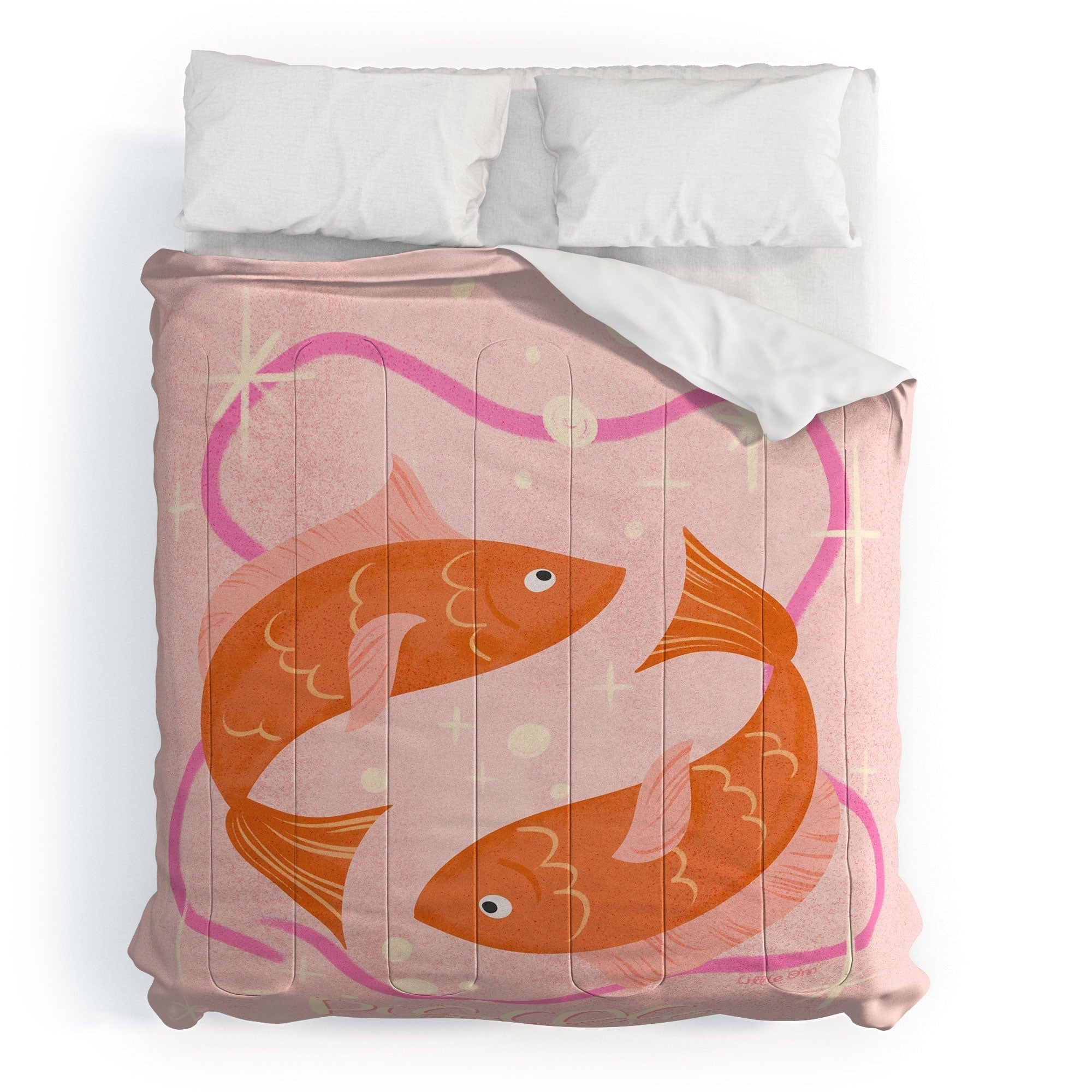 Little Om Zodiac Sign Pisces Comforter