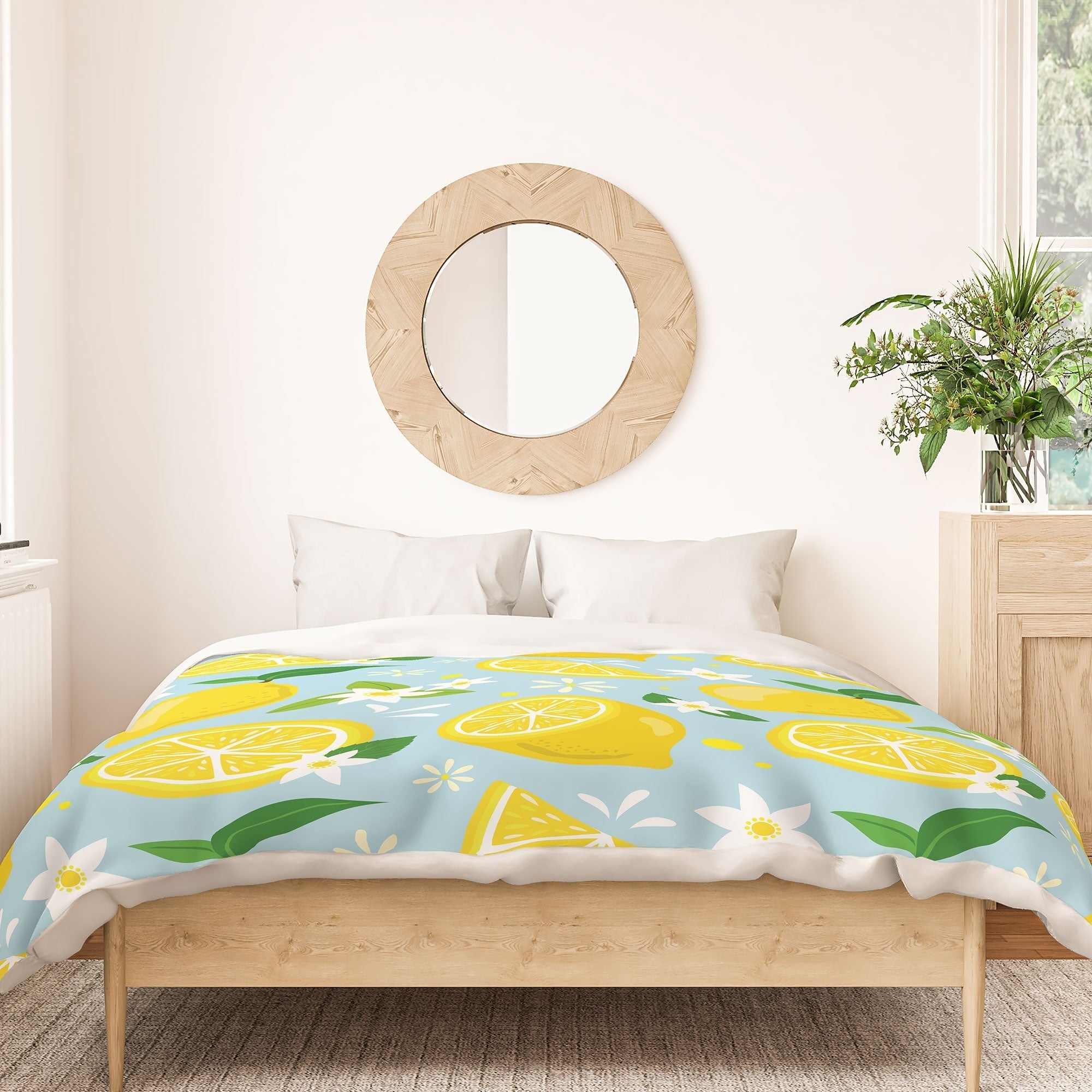 Design by Spark Lemony Fresh Florals Duvet Cover