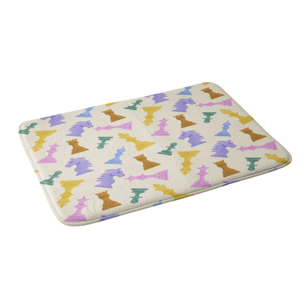 Design by Spark Chess Game Pieces Memory Foam Bath Mat