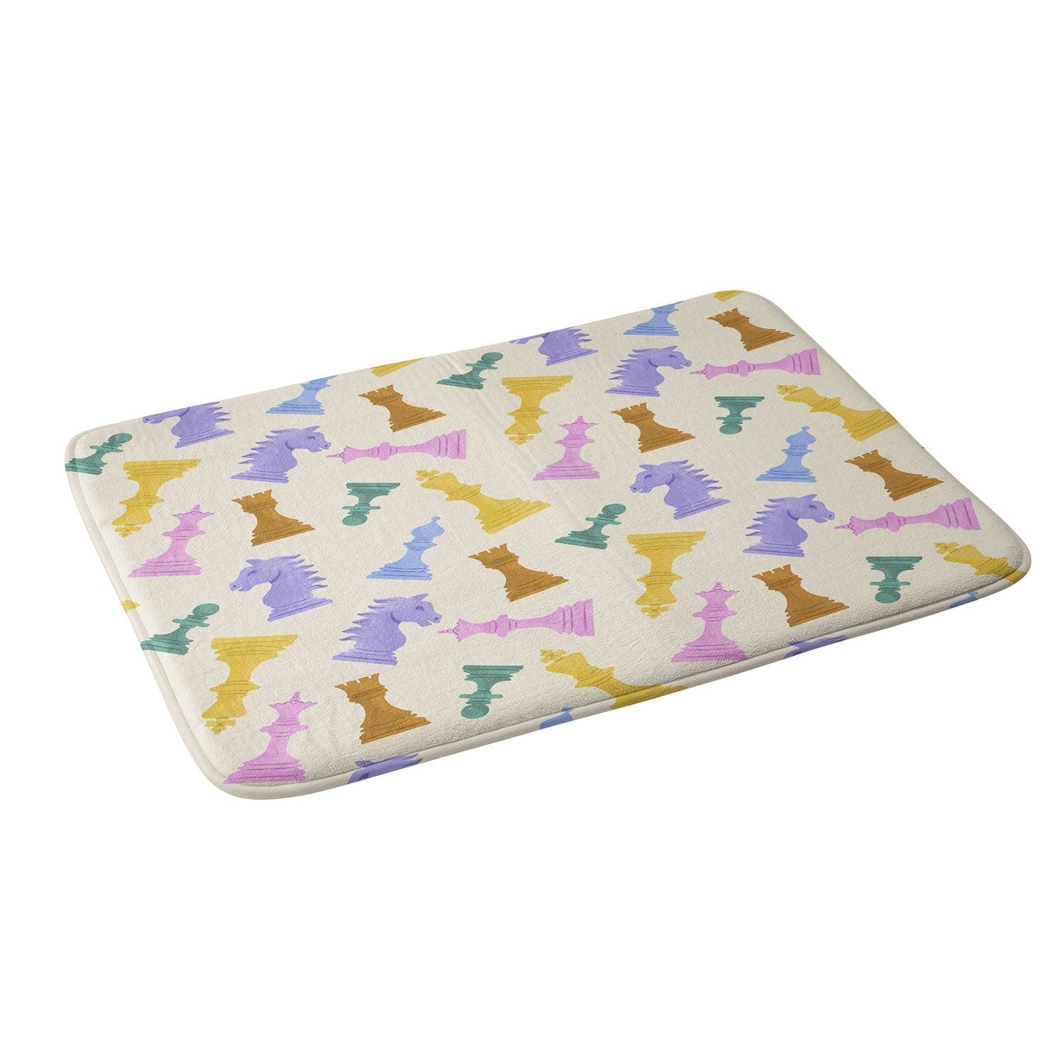 Design by Spark Chess Game Pieces Memory Foam Bath Mat