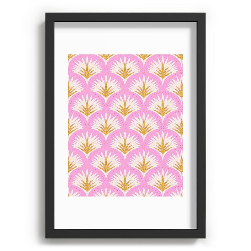 Jennifer Labre Pink Palmetto Recessed Framing Rectangle