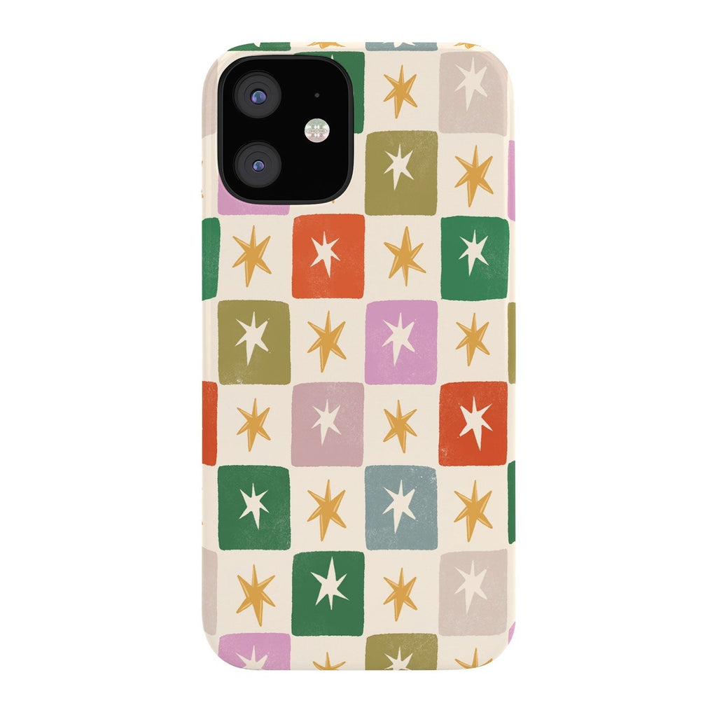 LouBruzzoni Retro Star Block Pattern Phone Case