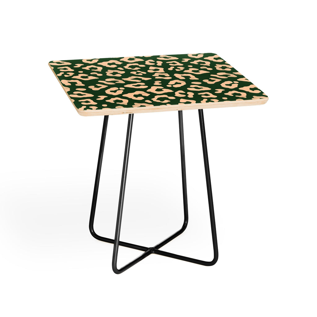 Avenie BR Cheetah Print In Green Side Table