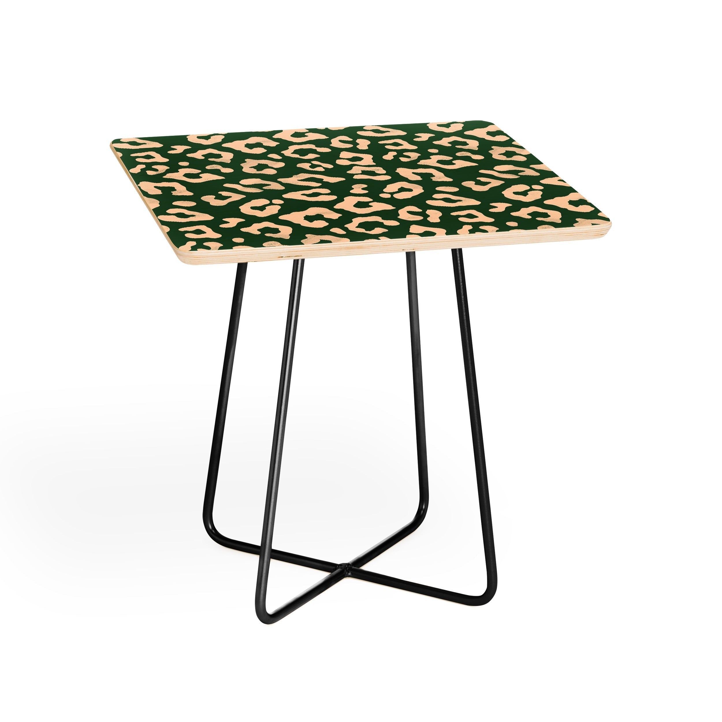 Avenie BR Cheetah Print In Green Side Table