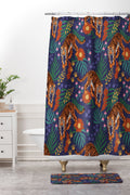Design by Spark Tiger of the Glorious Jungle Shower Curtain And Mat