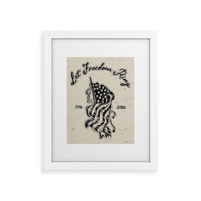 DENY Designs Let Freedom Ring Block Framed Art Print