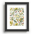 Ninola Design Botanic Retreat Tropical Jungle Leaves Botanical Green Orange Recessed Framing Rectangle