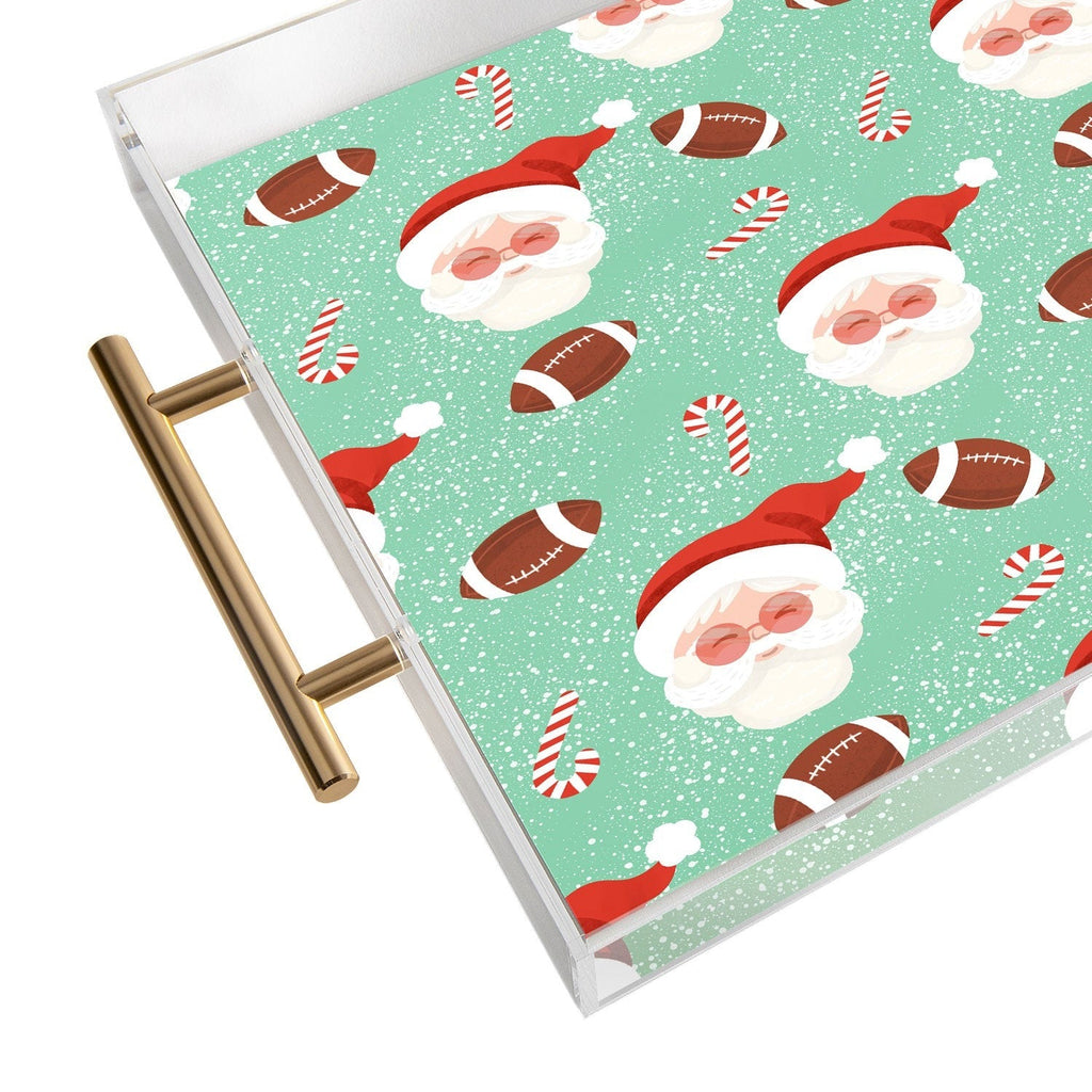 Design by Spark Sporty Football Santa Holiday Acrylic Tray