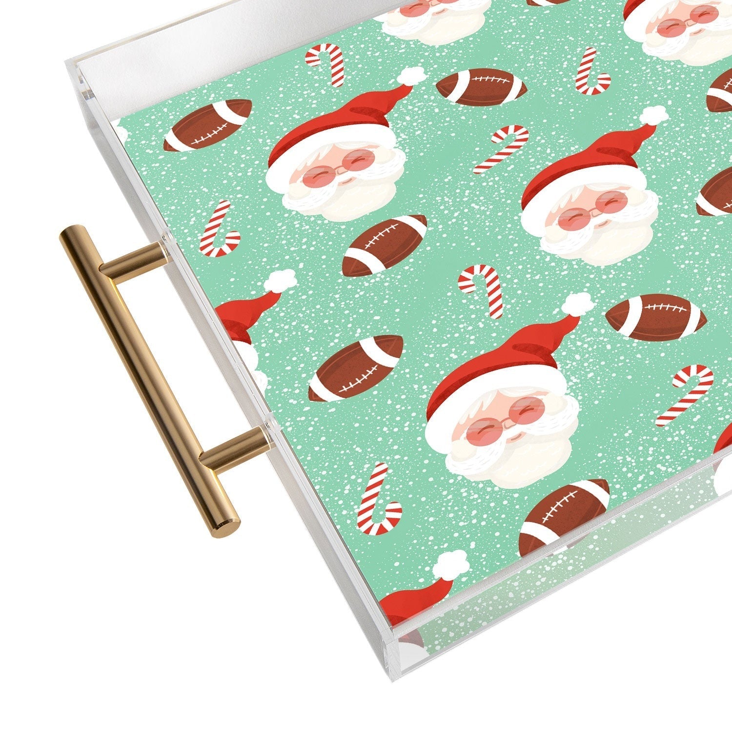 Design by Spark Sporty Football Santa Holiday Acrylic Tray