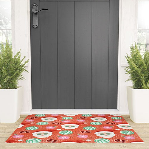 Design by Spark Sporty Volleyball Santa Welcome Mat