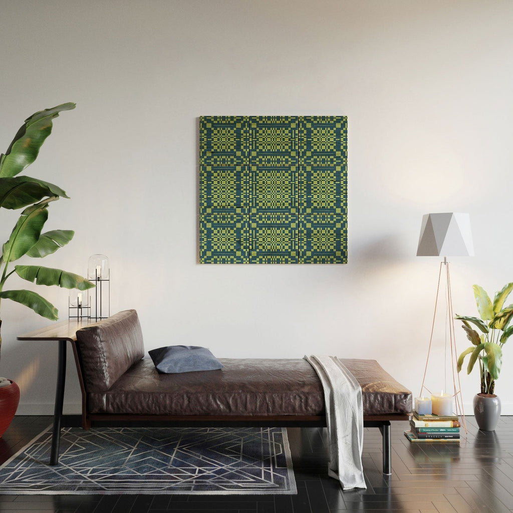 Marta Barragan Camarasa Nostalgic Grid Design Wood Wall Mural