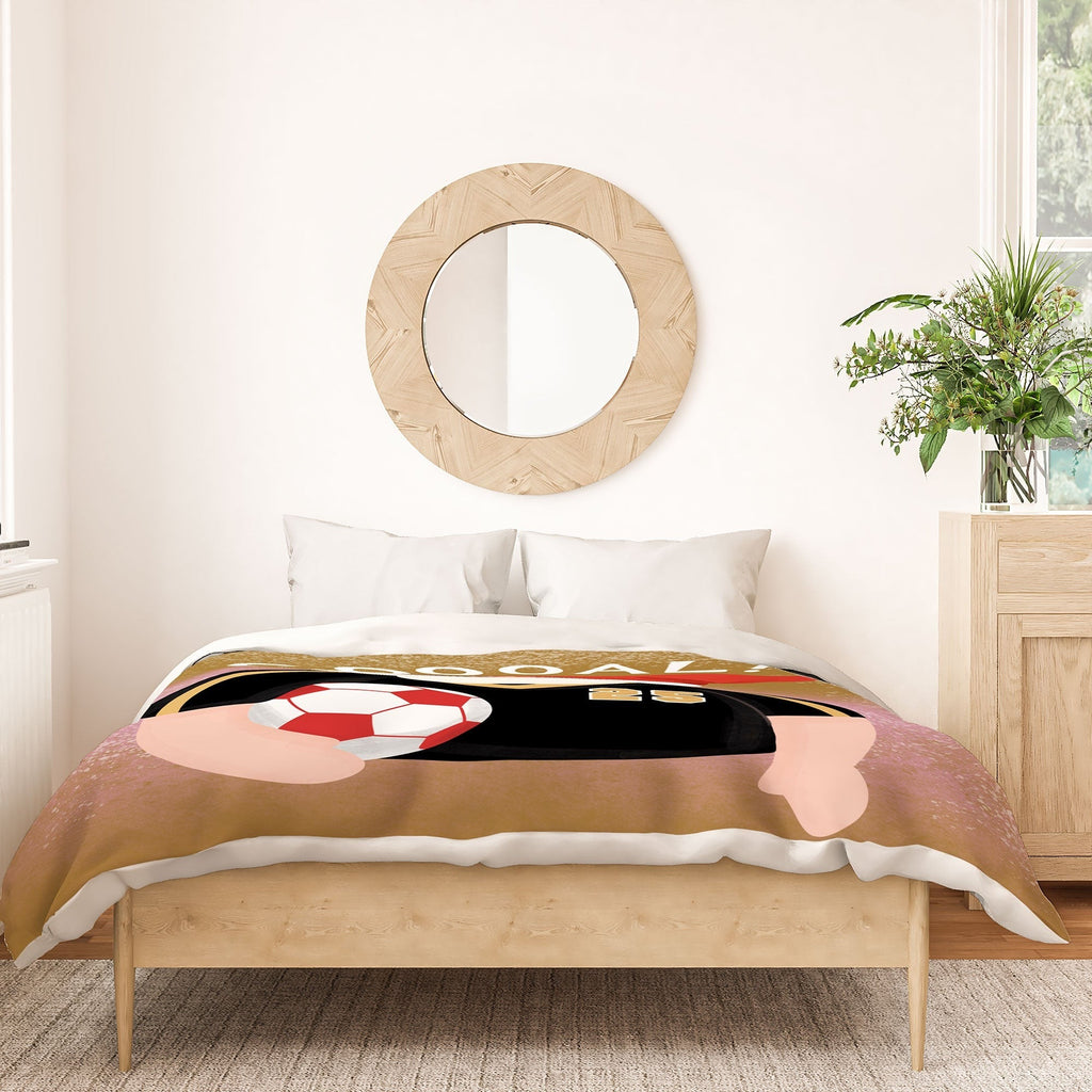 Design by Spark Sporty Soccer Santa Duvet Cover
