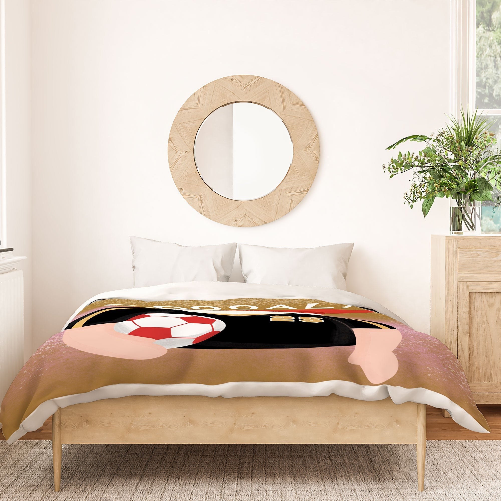 Design by Spark Sporty Soccer Santa Duvet Cover