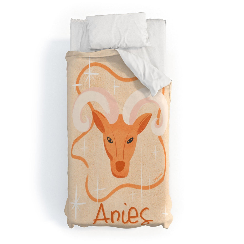 Little Om Zodiac Signs Aries Duvet Cover