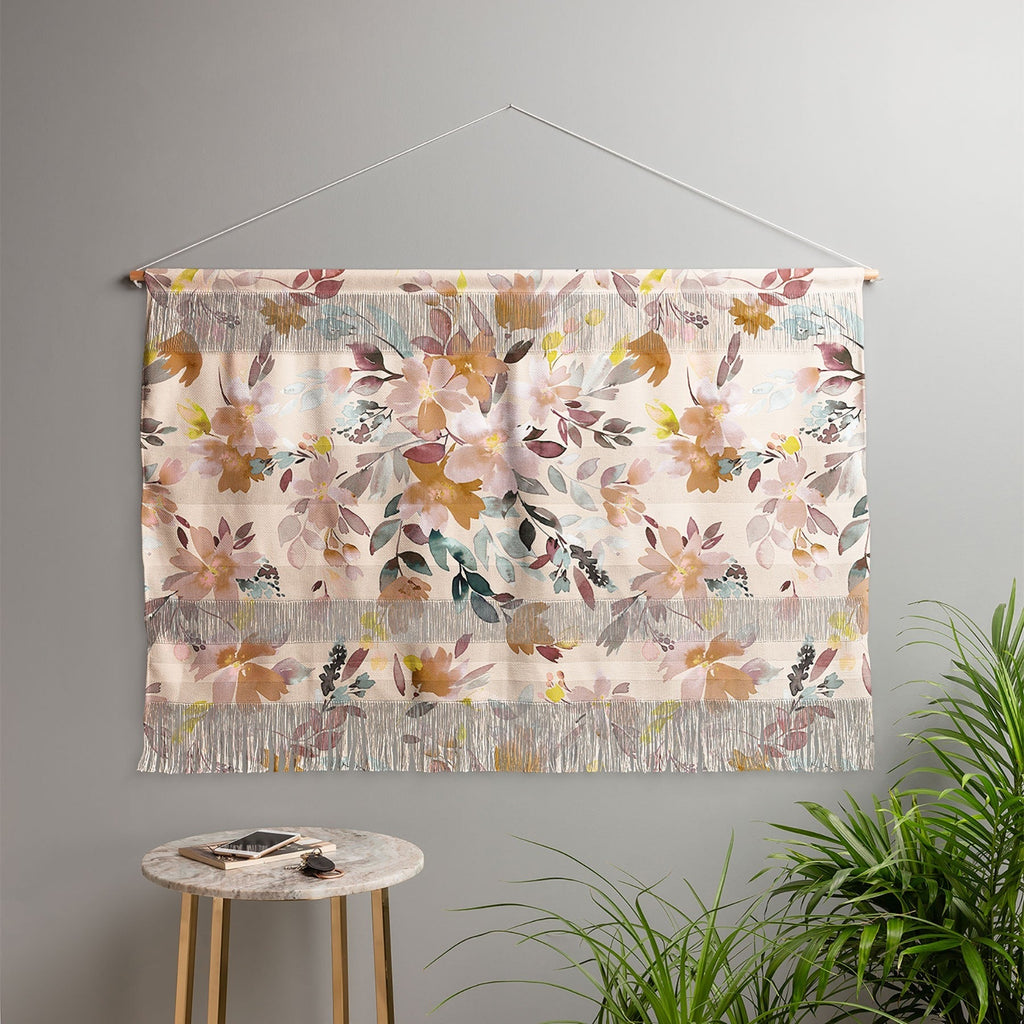 Ninola Design Botanic Retreat Floral Oleander Whimsical Soft Pink Wall Hanging Landscape