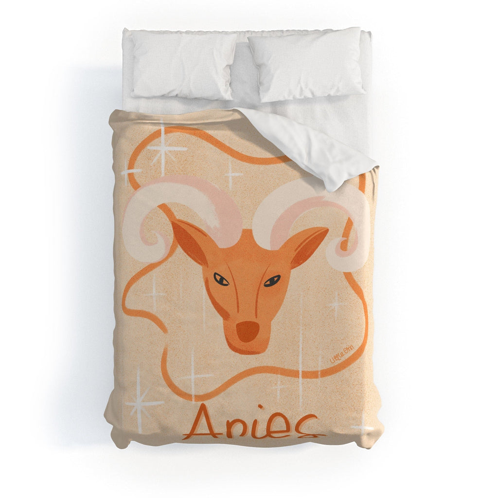Little Om Zodiac Signs Aries Duvet Cover