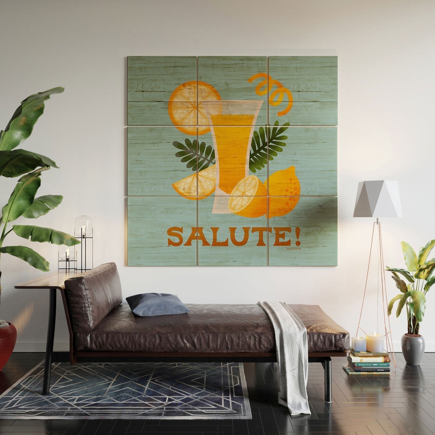 Jessica Molina Limoncello Cocktail Wood Wall Mural