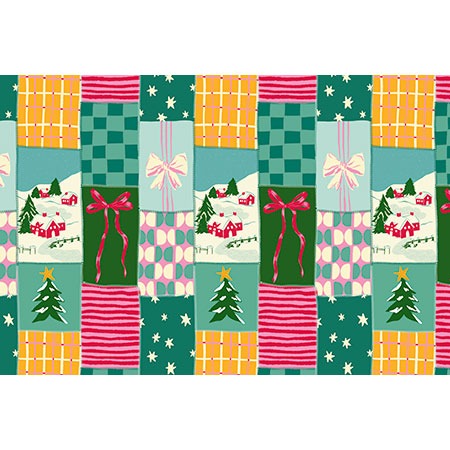 LouBruzzoni Cozy Christmas Patchwork Wall Mural