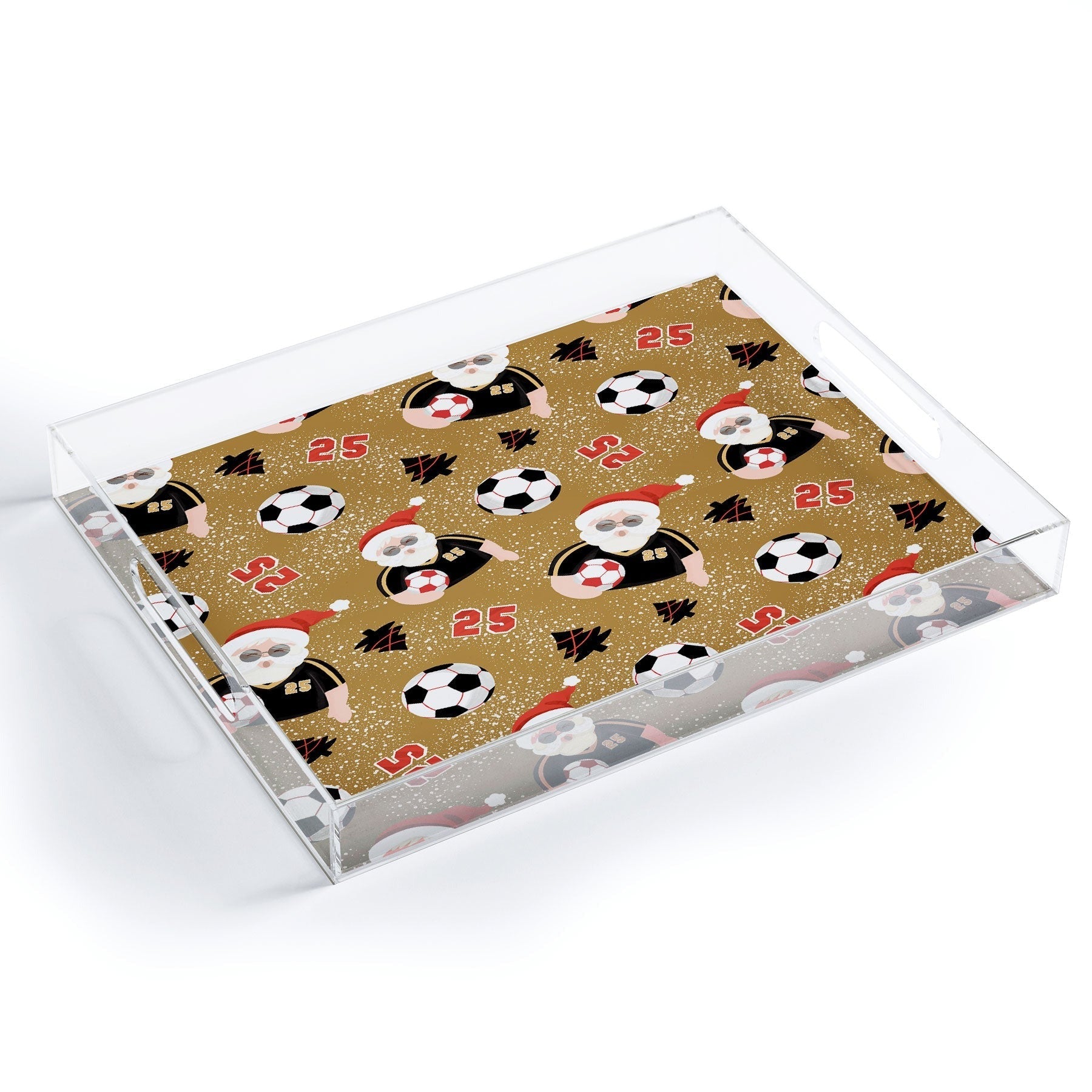 Design by Spark Sporty Soccer Santa Holiday Acrylic Tray