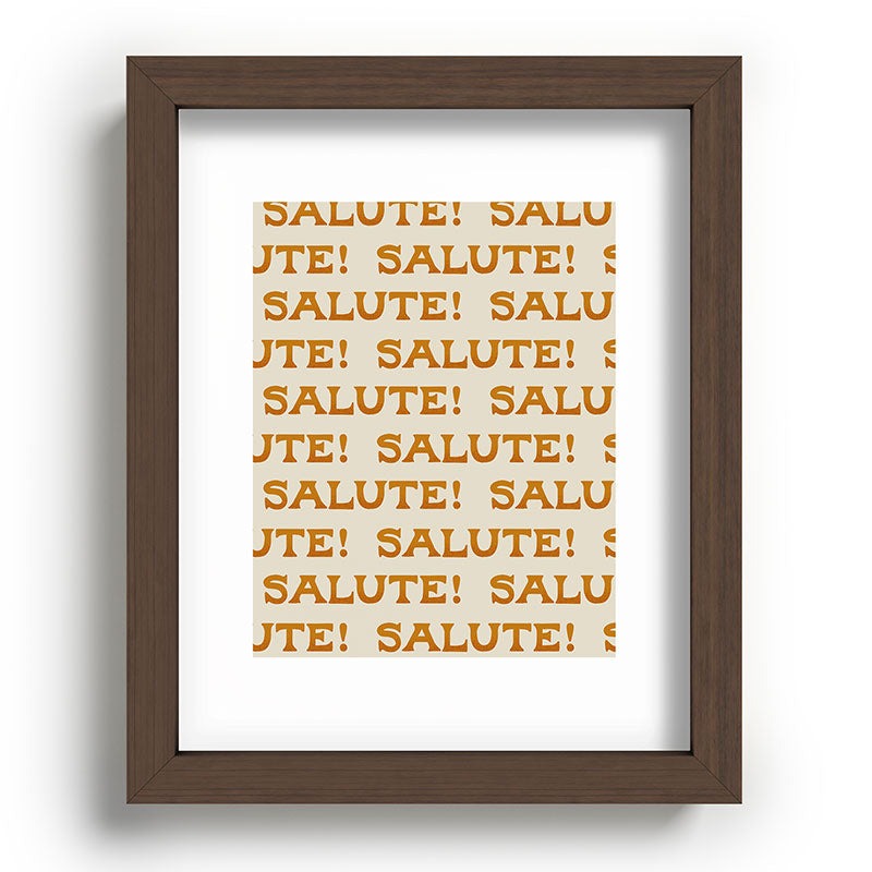 Jessica Molina Salute Gold Pattern on Cream Recessed Framing Rectangle