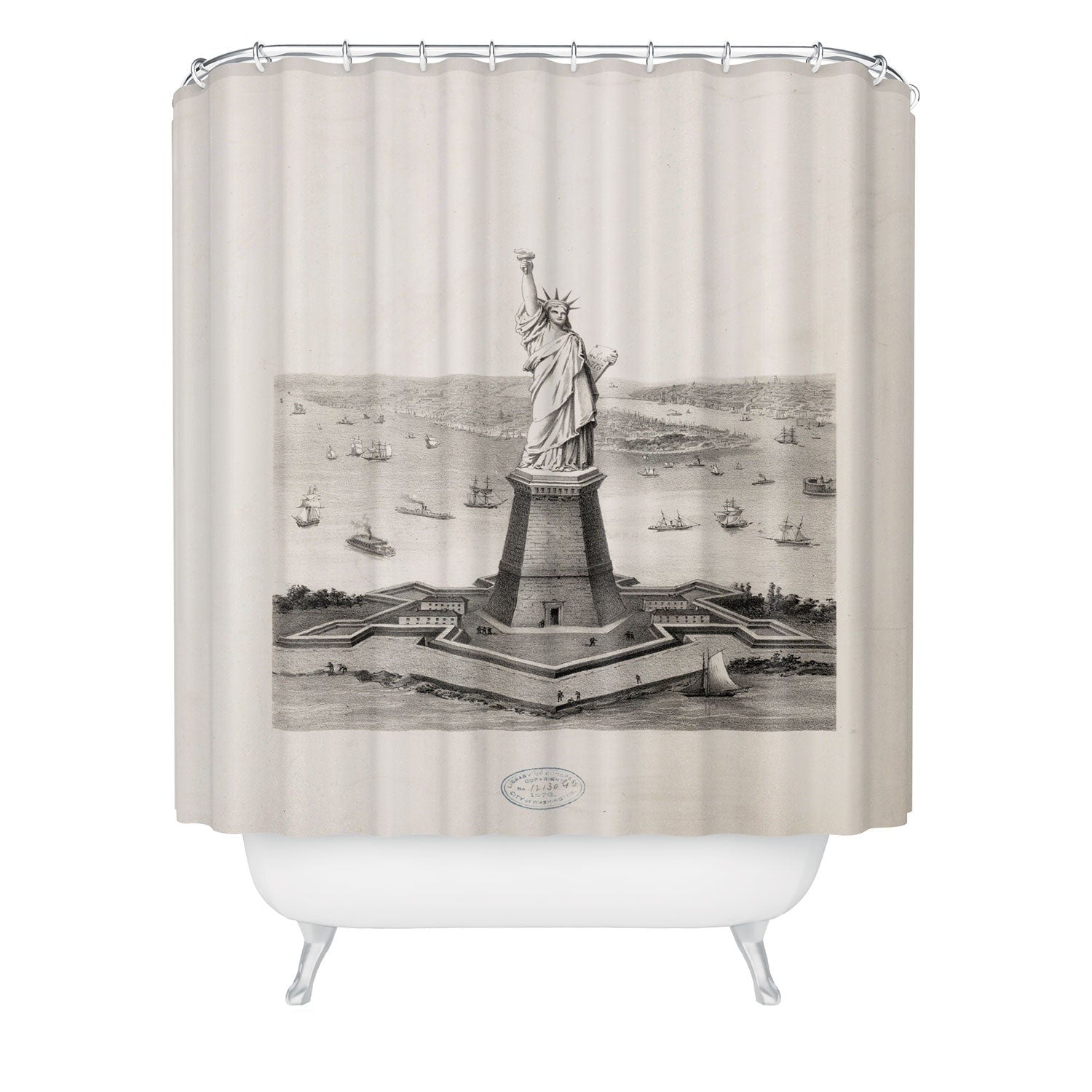 DENY Designs Vintage Lady Liberty Shower Curtain