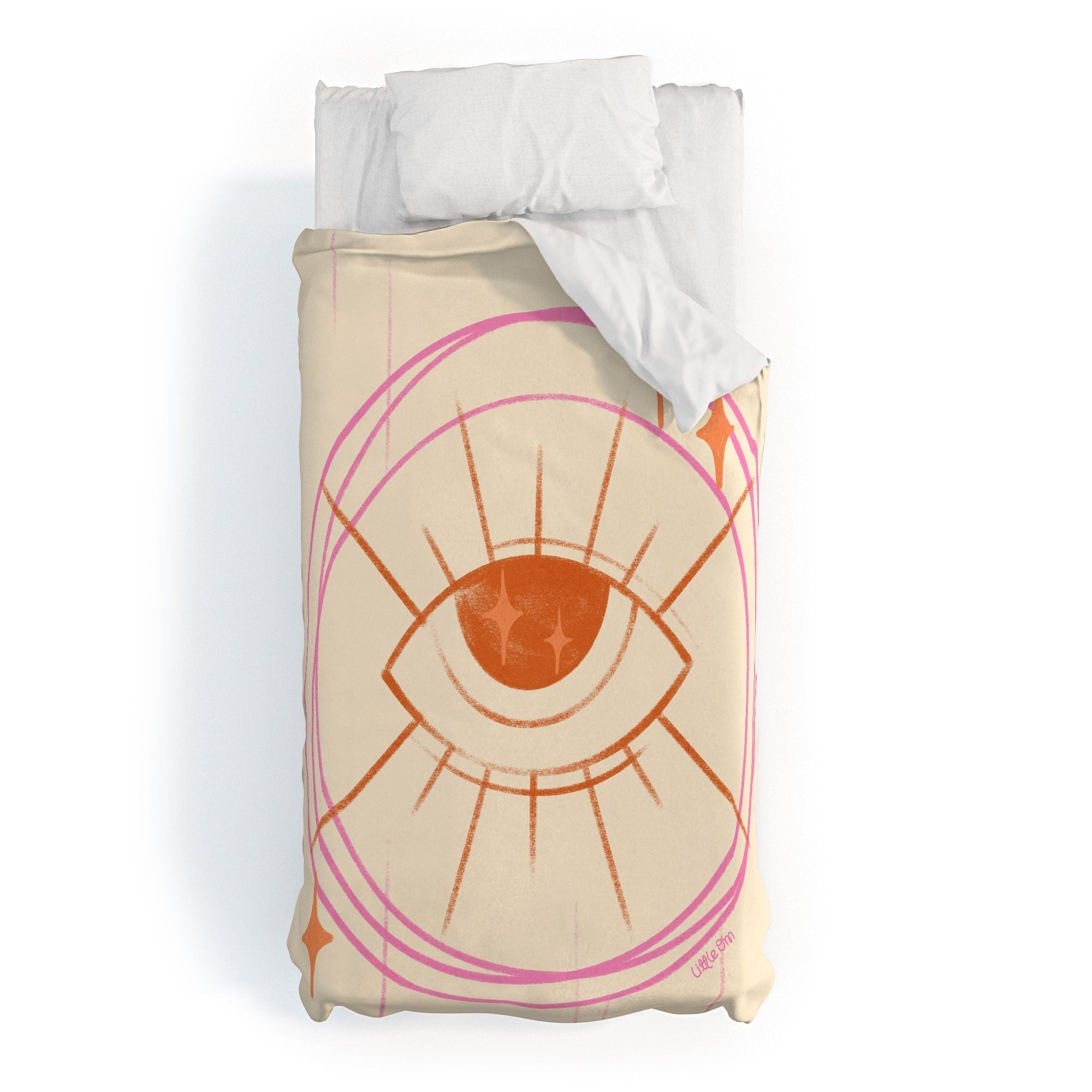 Little Om Celestial Eye cream Duvet Cover