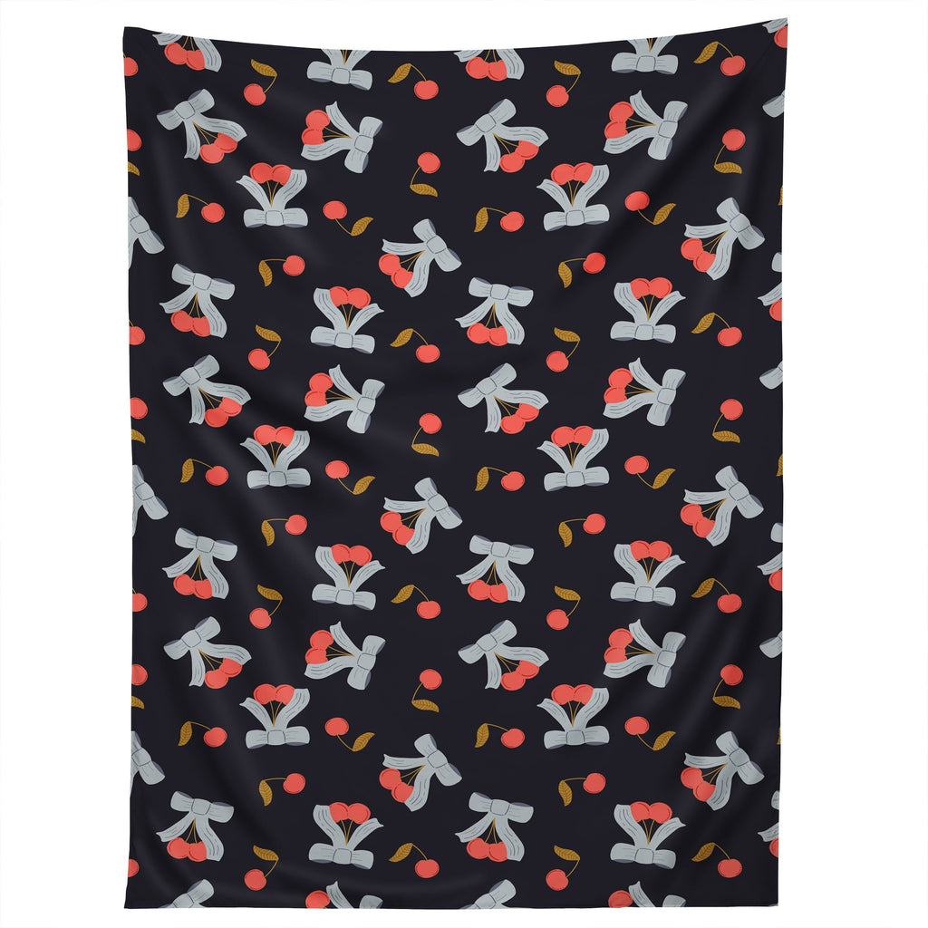 Jennifer Labre Cherries and Bows Tapestry