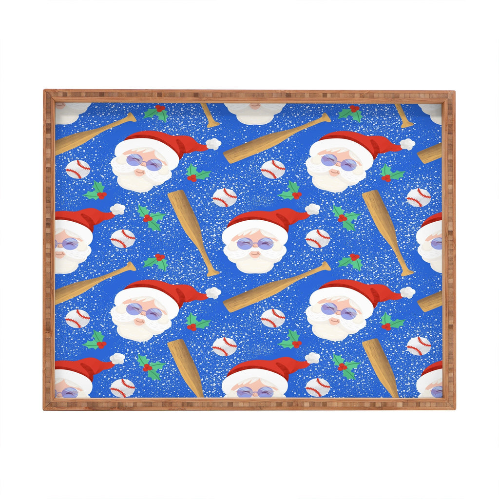 Design by Spark Sporty Baseball Santa Rectangular Tray
