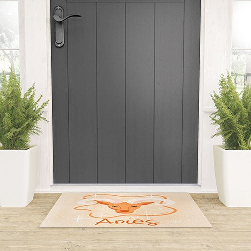 Little Om Zodiac Signs Aries Welcome Mat