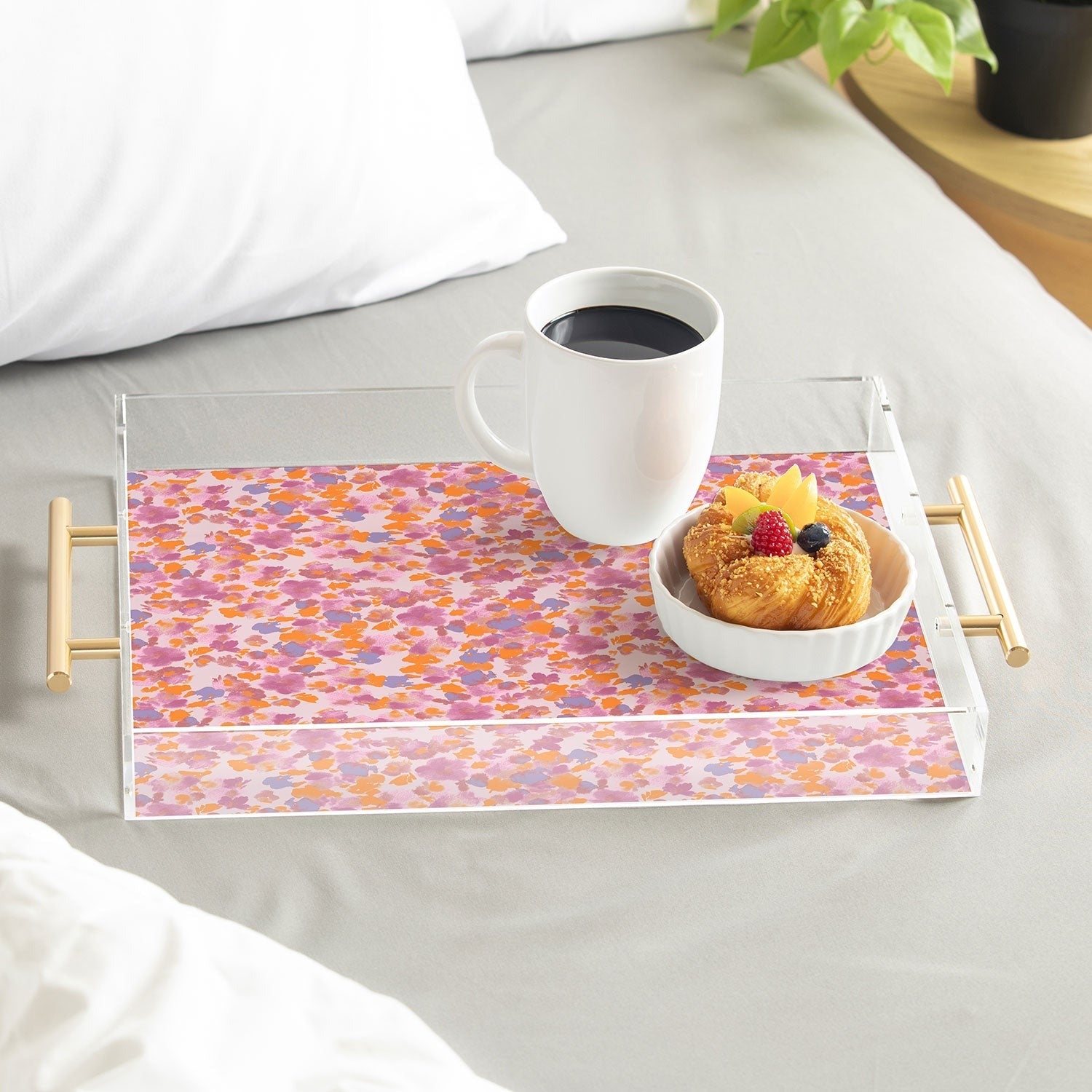 Gabriela Fuente Day Dreaming Watercolor Pink Acrylic Tray