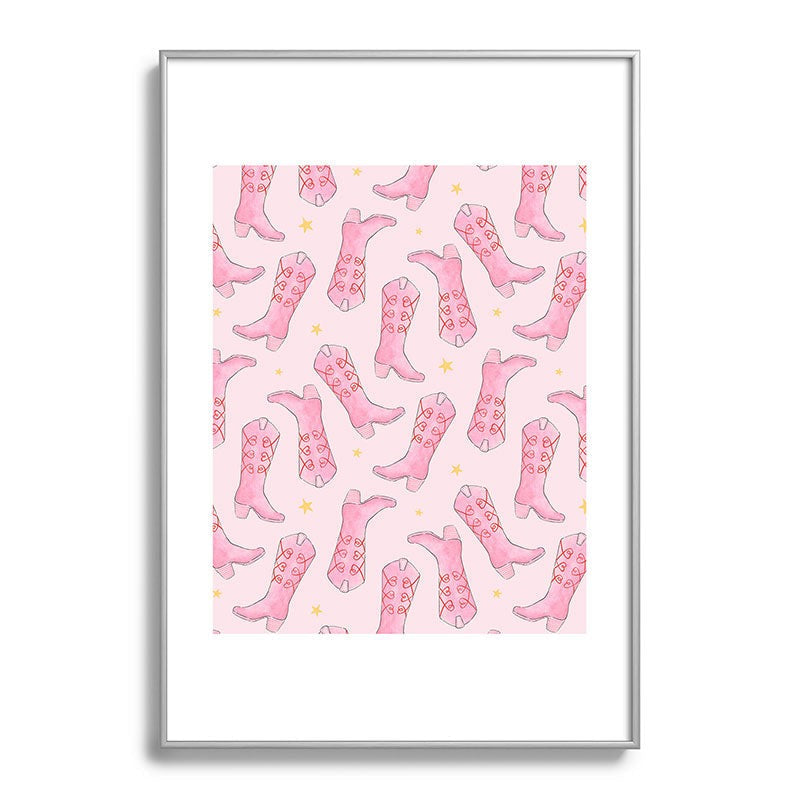 Love_Ryming Stars and Boots Metal Framed Art Print