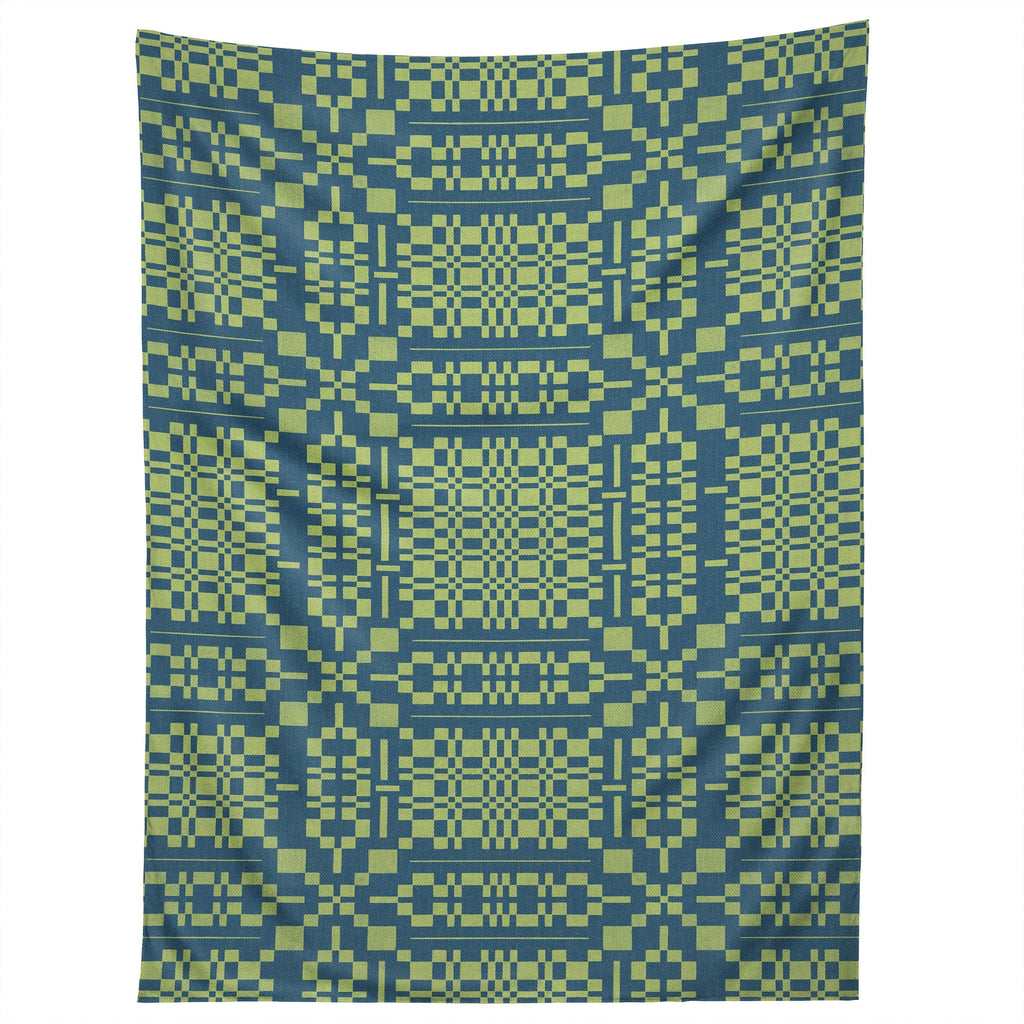 Marta Barragan Camarasa Nostalgic Grid Design Tapestry