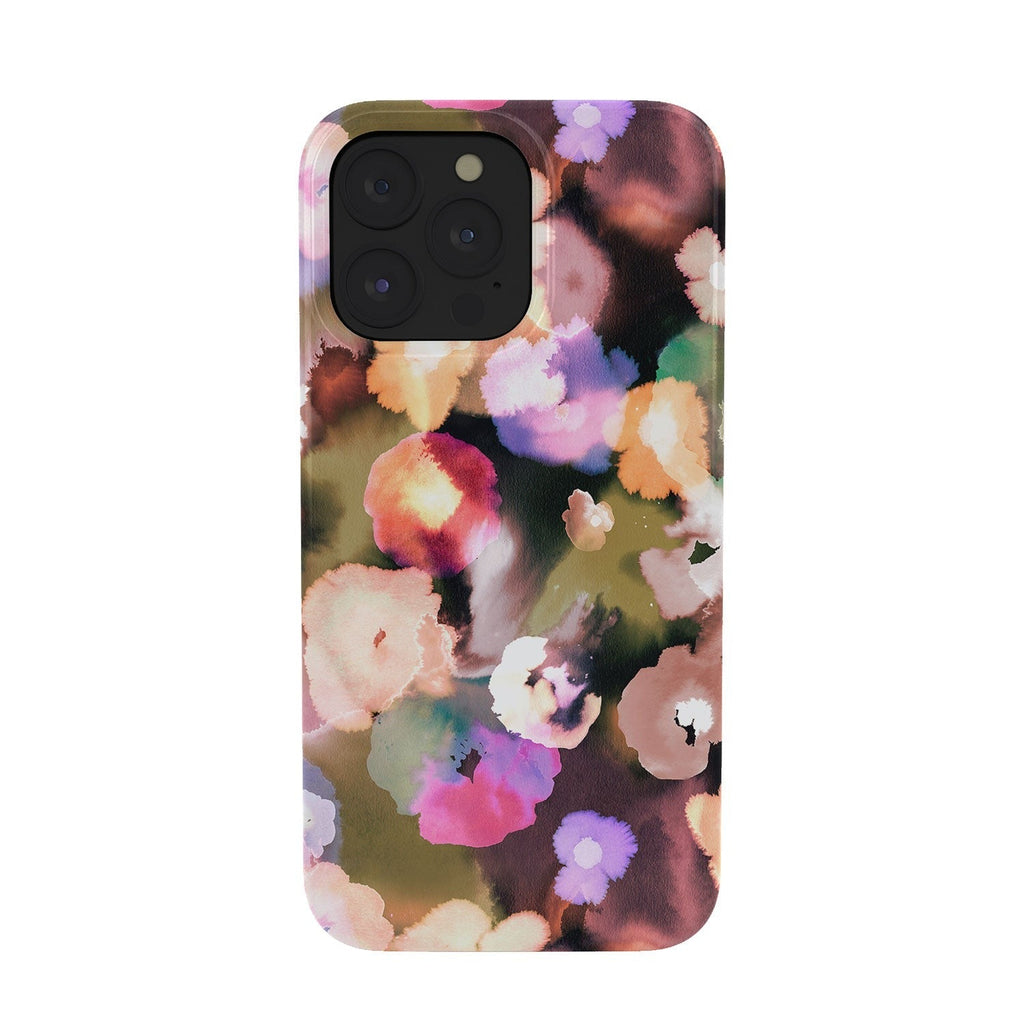 Ninola Design Botanic Retreat Ombre Abstract Watercolor Flowers Pink gold Phone Case