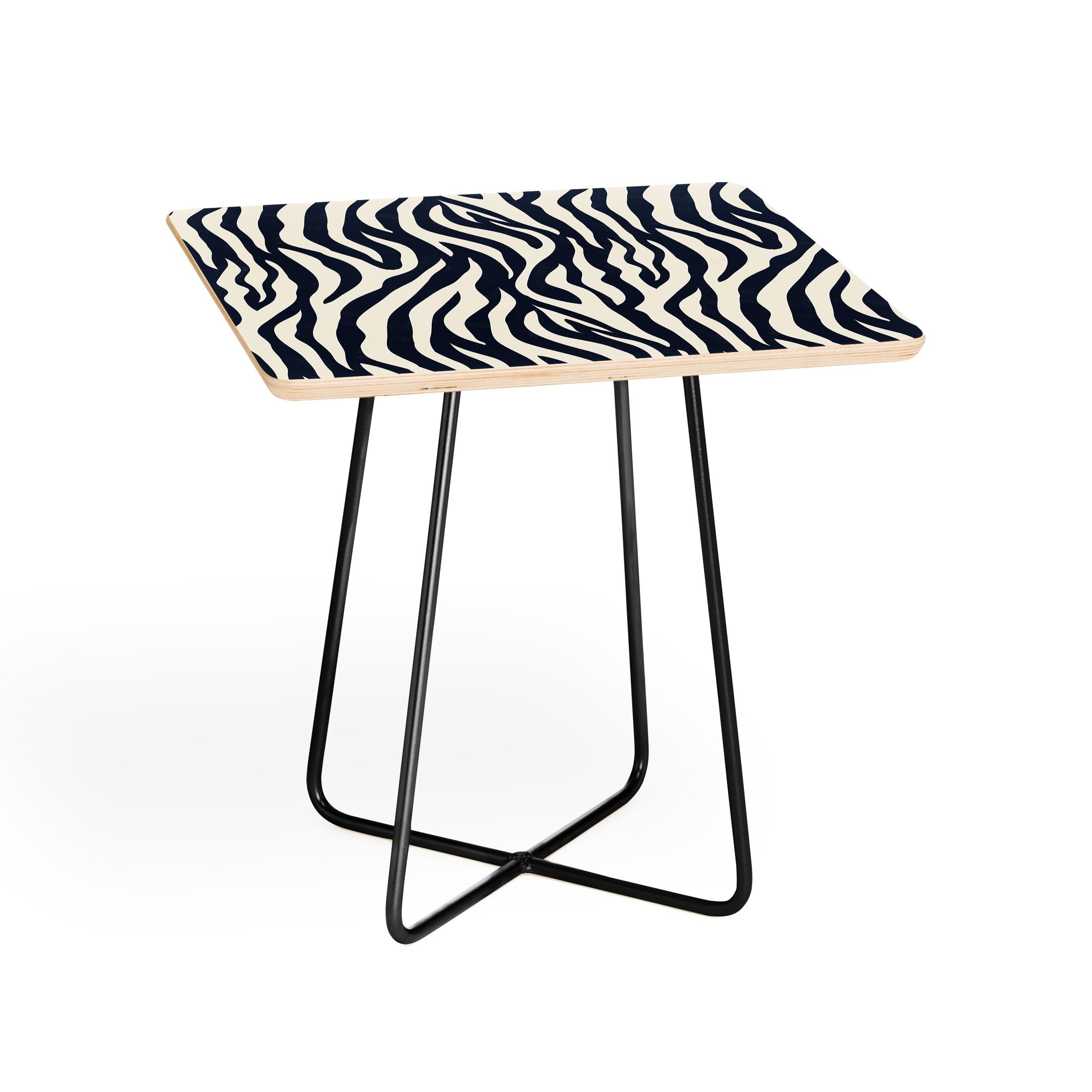 Avenie BR Navy Tiger Stripes Side Table