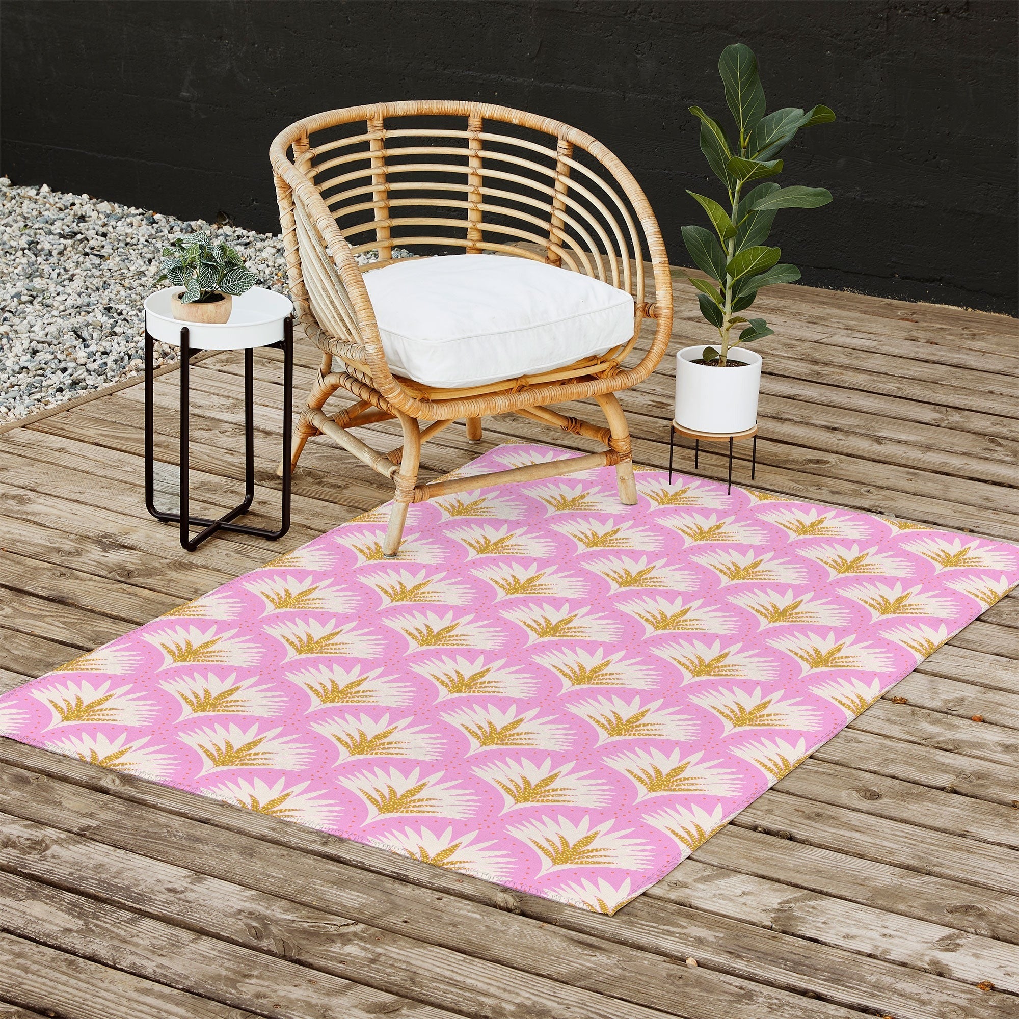 Jennifer Labre Pink Palmetto Outdoor Rug
