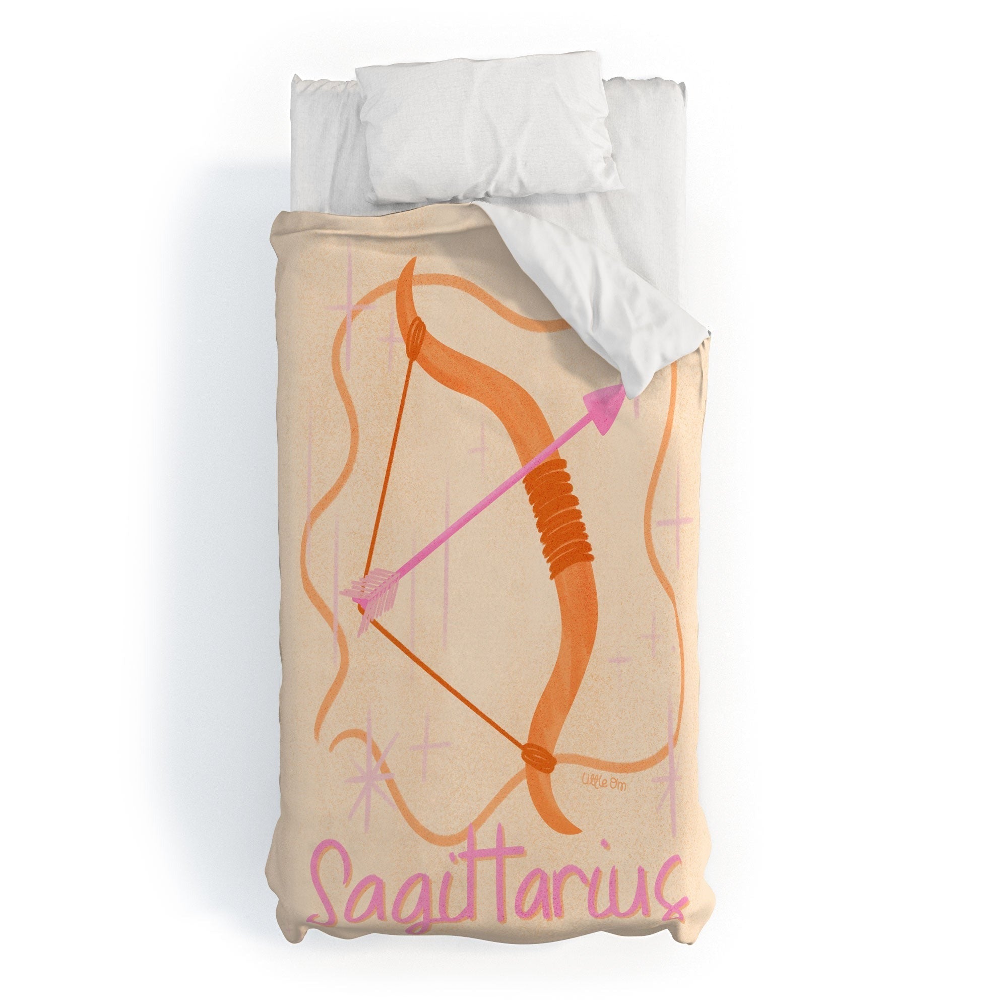 Little Om Zodiac Sign Sagittarius Duvet Cover
