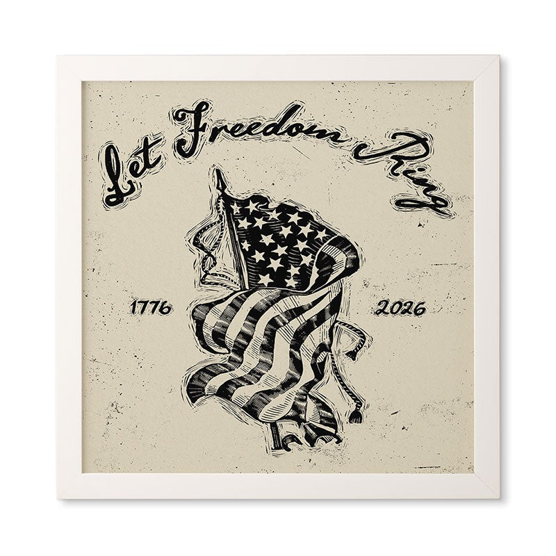 DENY Designs Let Freedom Ring Block Framed Wall Art