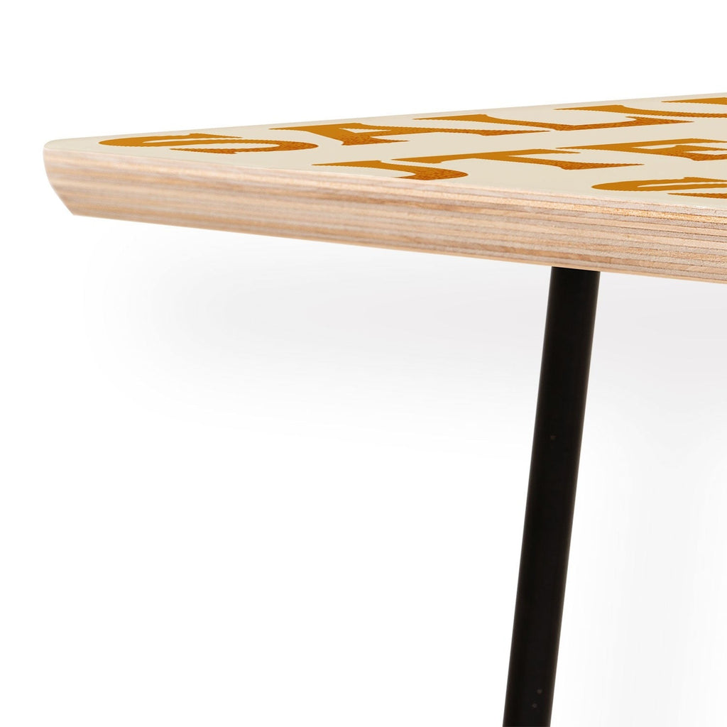 Jessica Molina Salute Gold Pattern on Cream Coffee Table