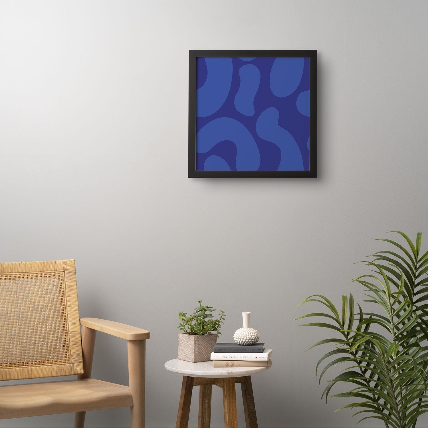 Camilla Foss Blue Pebble Framed Wall Art
