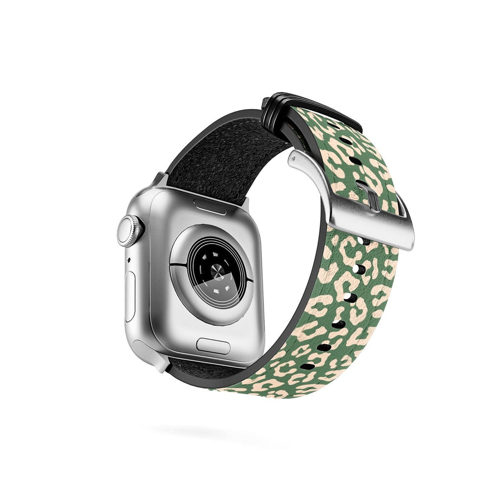 Avenie BR Cheetah Print In Green Apple Watch Band