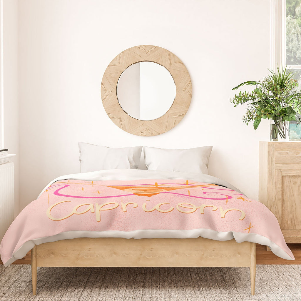 Little Om Zodiac Sign Capricorn Duvet Cover