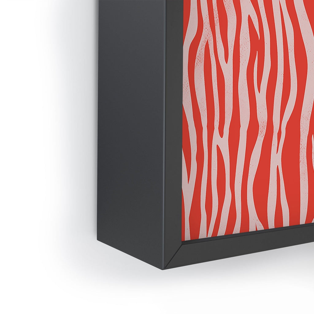 Avenie BR Red Zebra Stripe Framed Mini Art Print