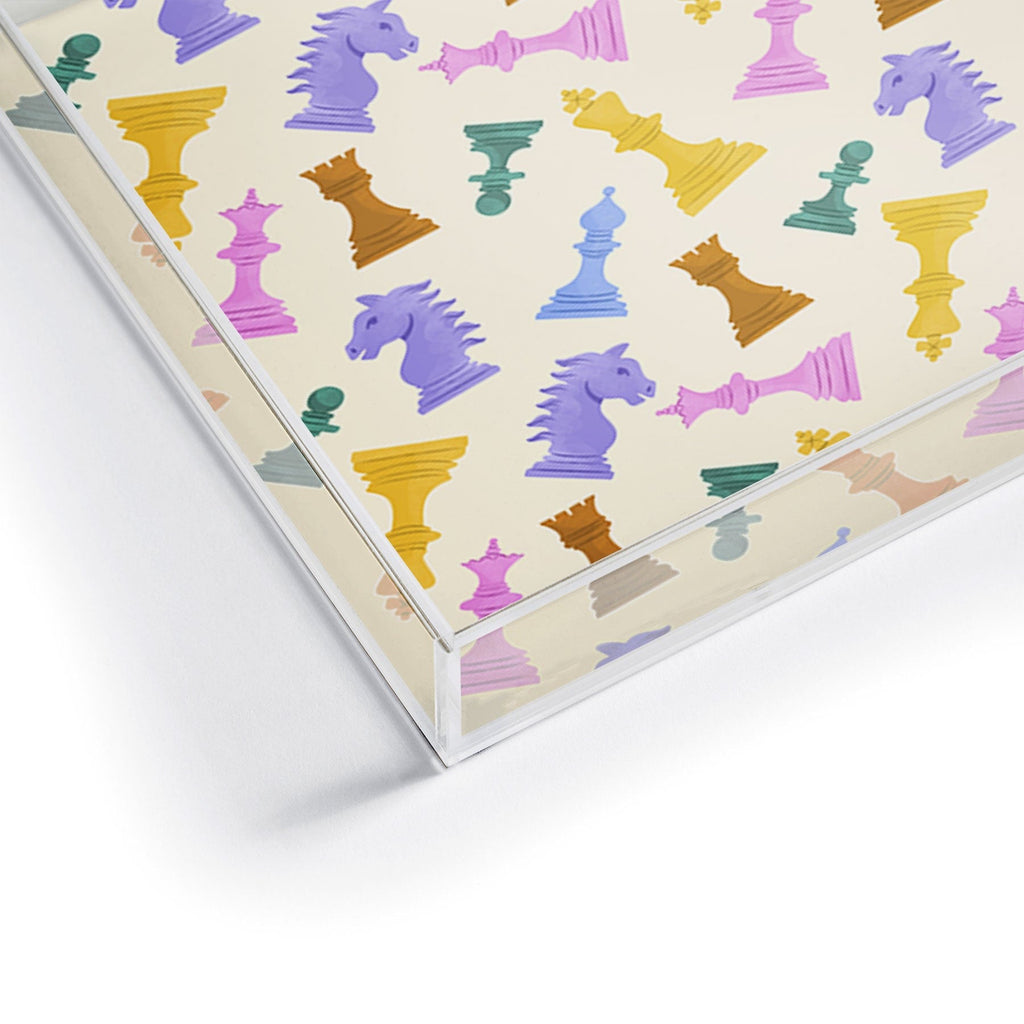 Design by Spark Chess Game Pieces Acrylic Tray